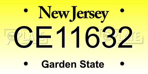 CE11632 New Jersey License Plate
