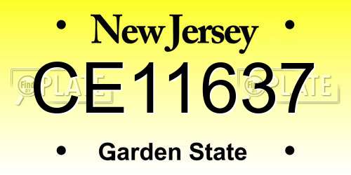 CE11637 New Jersey License Plate