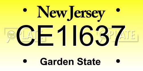 CE1I637 New Jersey License Plate