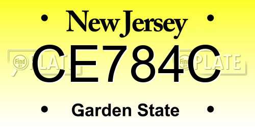 CE784C New Jersey License Plate