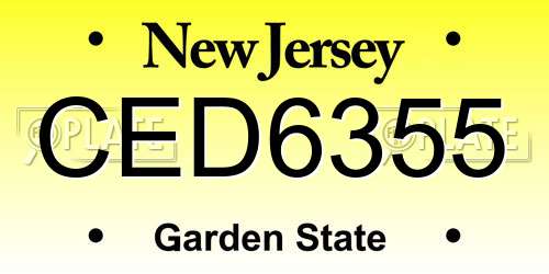 CED6355 New Jersey License Plate