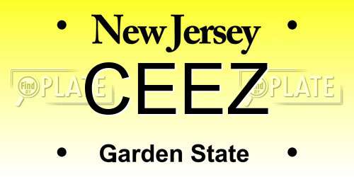 CEEZ New Jersey License Plate