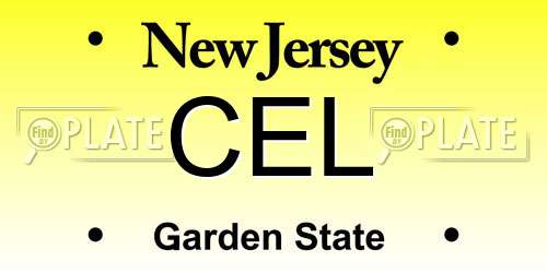 CEL New Jersey License Plate