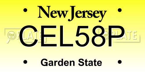 CEL58P New Jersey License Plate