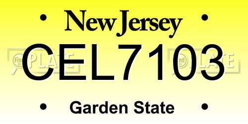 CEL7103 New Jersey License Plate