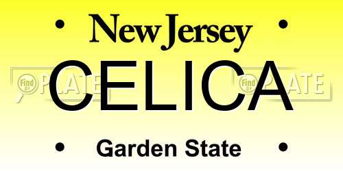 CELICA New Jersey License Plate