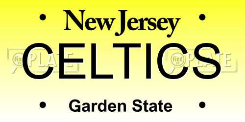 CELTICS New Jersey License Plate