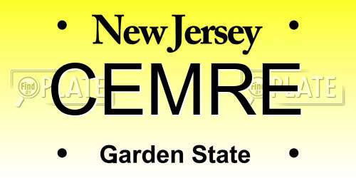 CEMRE New Jersey License Plate