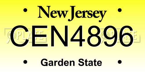 CEN4896 New Jersey License Plate