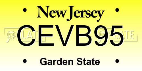 CEVB95 New Jersey License Plate