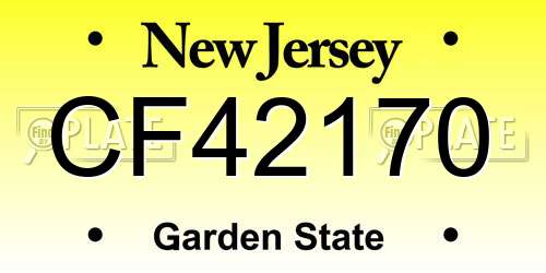 CF42170 New Jersey License Plate
