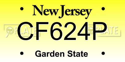 CF624P New Jersey License Plate