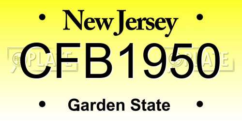 CFB1950 New Jersey License Plate