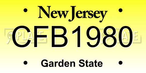 CFB1980 New Jersey License Plate