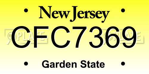CFC7369 New Jersey License Plate