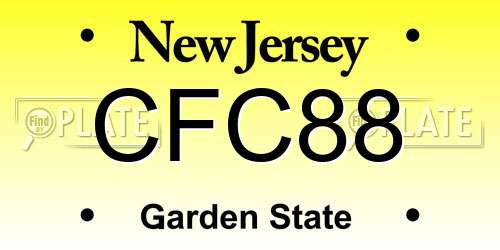 CFC88 New Jersey License Plate