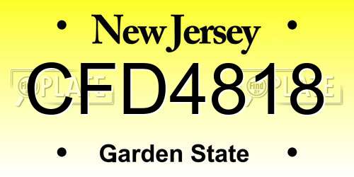 CFD4818 New Jersey License Plate