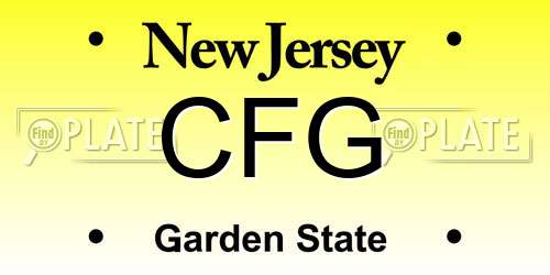 CFG New Jersey License Plate
