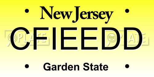CFIEEDD New Jersey License Plate