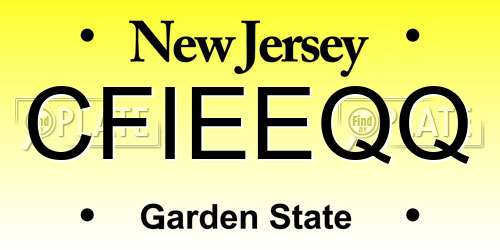 CFIEEQQ New Jersey License Plate