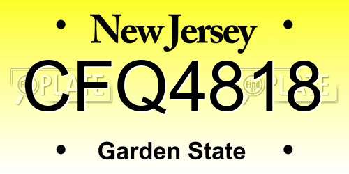 CFQ4818 New Jersey License Plate