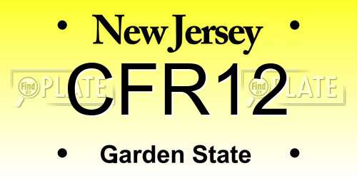 CFR12 New Jersey License Plate