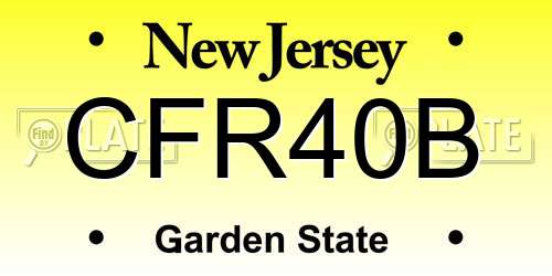 CFR40B New Jersey License Plate