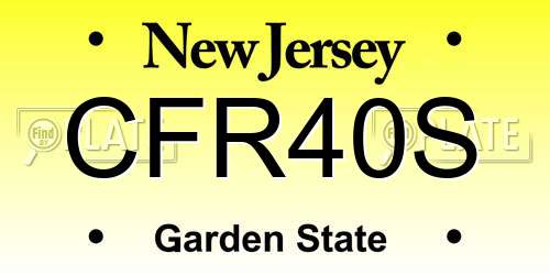CFR40S New Jersey License Plate