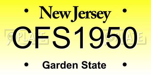 CFS1950 New Jersey License Plate