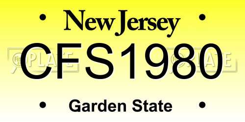 CFS1980 New Jersey License Plate