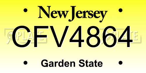 CFV4864 New Jersey License Plate