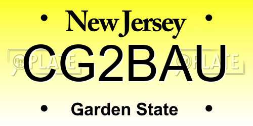 CG2BAU New Jersey License Plate
