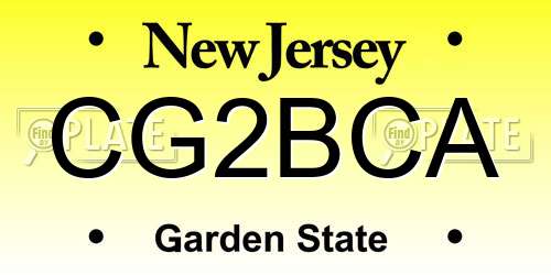 CG2BCA New Jersey License Plate