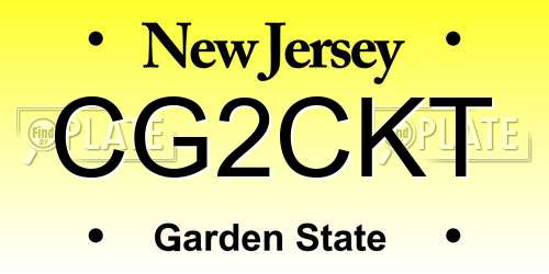 CG2CKT New Jersey License Plate