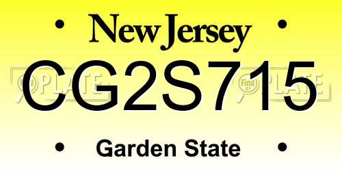 CG2S715 New Jersey License Plate
