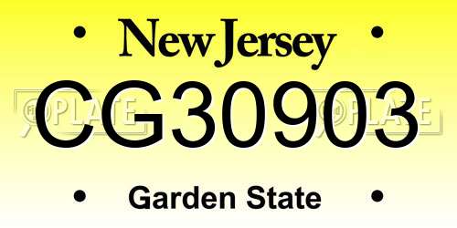 CG30903 New Jersey License Plate