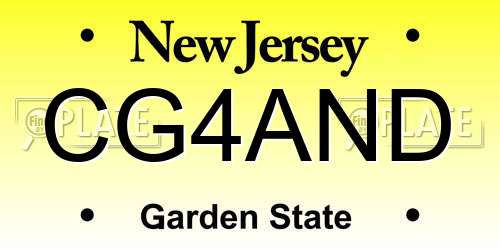CG4AND New Jersey License Plate