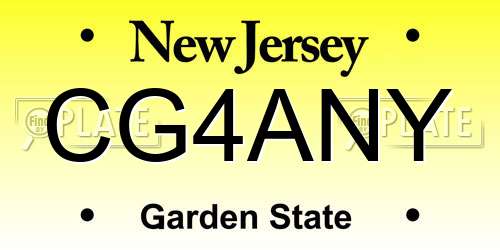 CG4ANY New Jersey License Plate