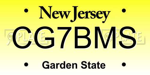 CG7BMS New Jersey License Plate