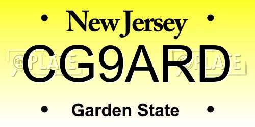 CG9ARD New Jersey License Plate