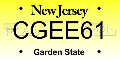 CGEE61 New Jersey License Plate