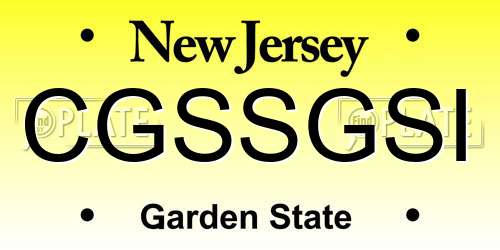 CGSSGSI New Jersey License Plate
