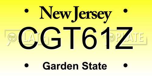 CGT61Z New Jersey License Plate