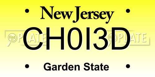 CH0I3D New Jersey License Plate