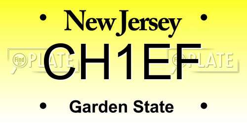 CH1EF New Jersey License Plate