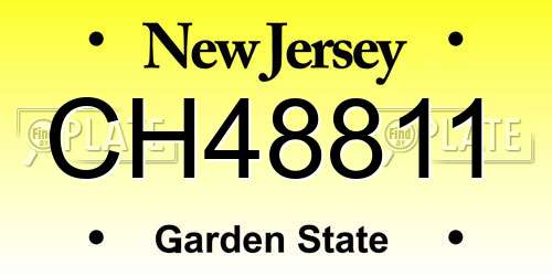 CH48811 New Jersey License Plate