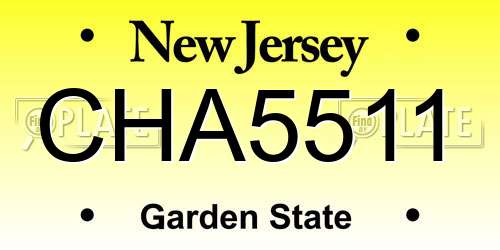 CHA5511 New Jersey License Plate