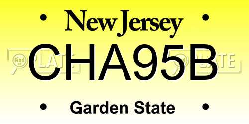 CHA95B New Jersey License Plate