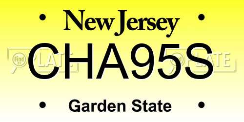 CHA95S New Jersey License Plate