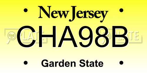 CHA98B New Jersey License Plate